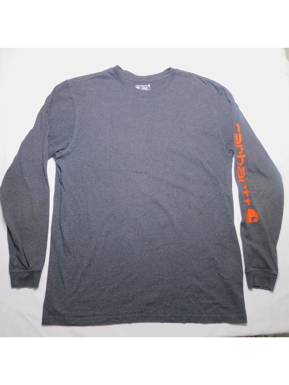 Carhartt Men's Large Tall L Tall Loose Fit Long Sleeve Gray Graphic T-Shirt Oran